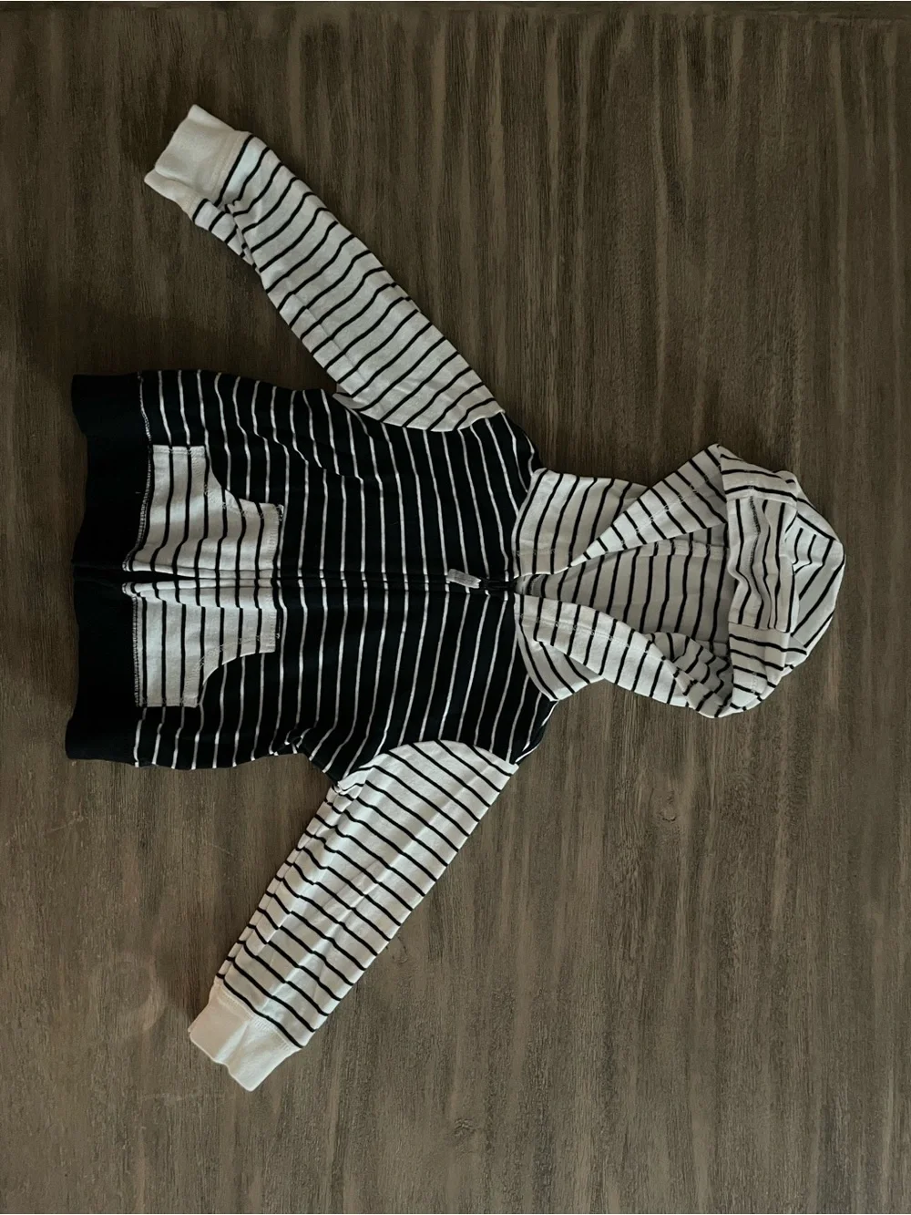 Carter’s Striped Black & White Toddler Hoodie Zip-Up